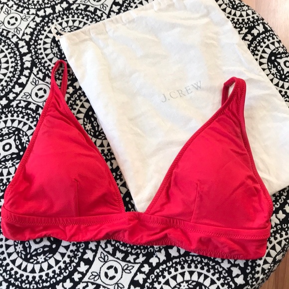 J. Crew Other - J. Crew Red Plunge V-neck Bikini Top S w/ dust bag